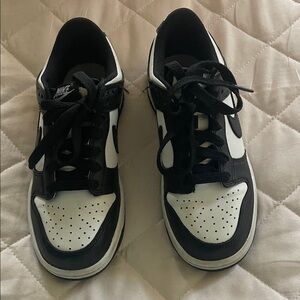 Nike Youth Dunk Low Black and White Athletic Sneakers